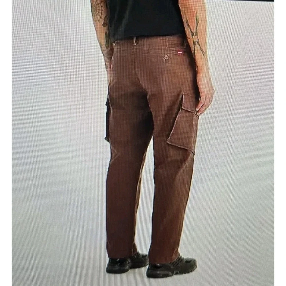 Levi's XX Cargo Taper Pants Mens 30x30 Stretch Sits Below Waist Brown NEW